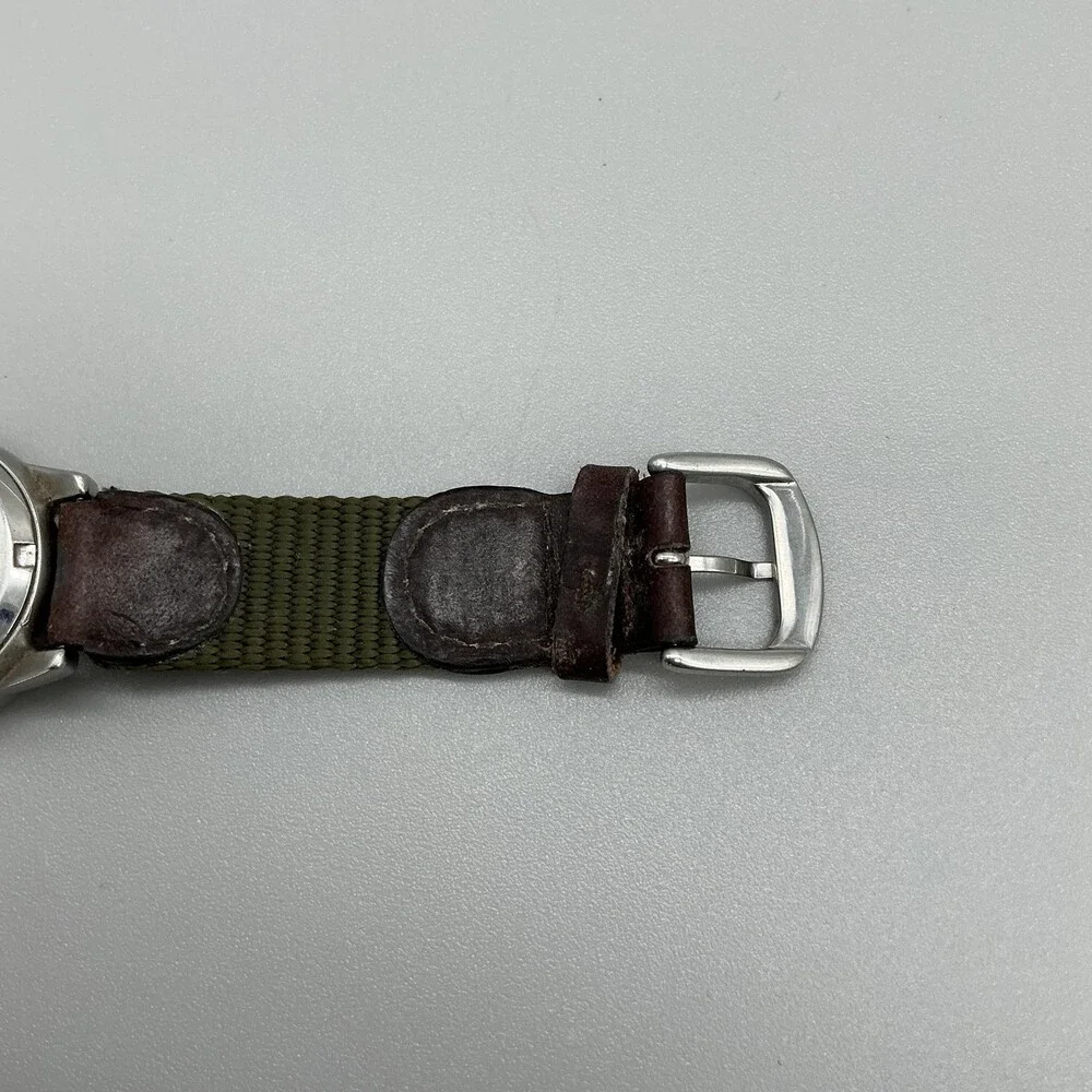 Wenger SMT Design Womens Watch 28mm Green Leather Nylon Day Date New Battery